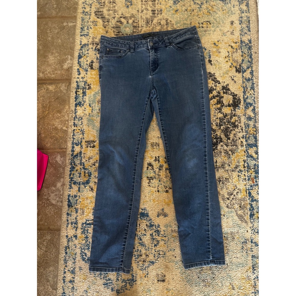 Prana Straight Leg Jeans Women 10/30 Short Inseam Med Wash Blue Denim MidRise - Picture 2 of 7